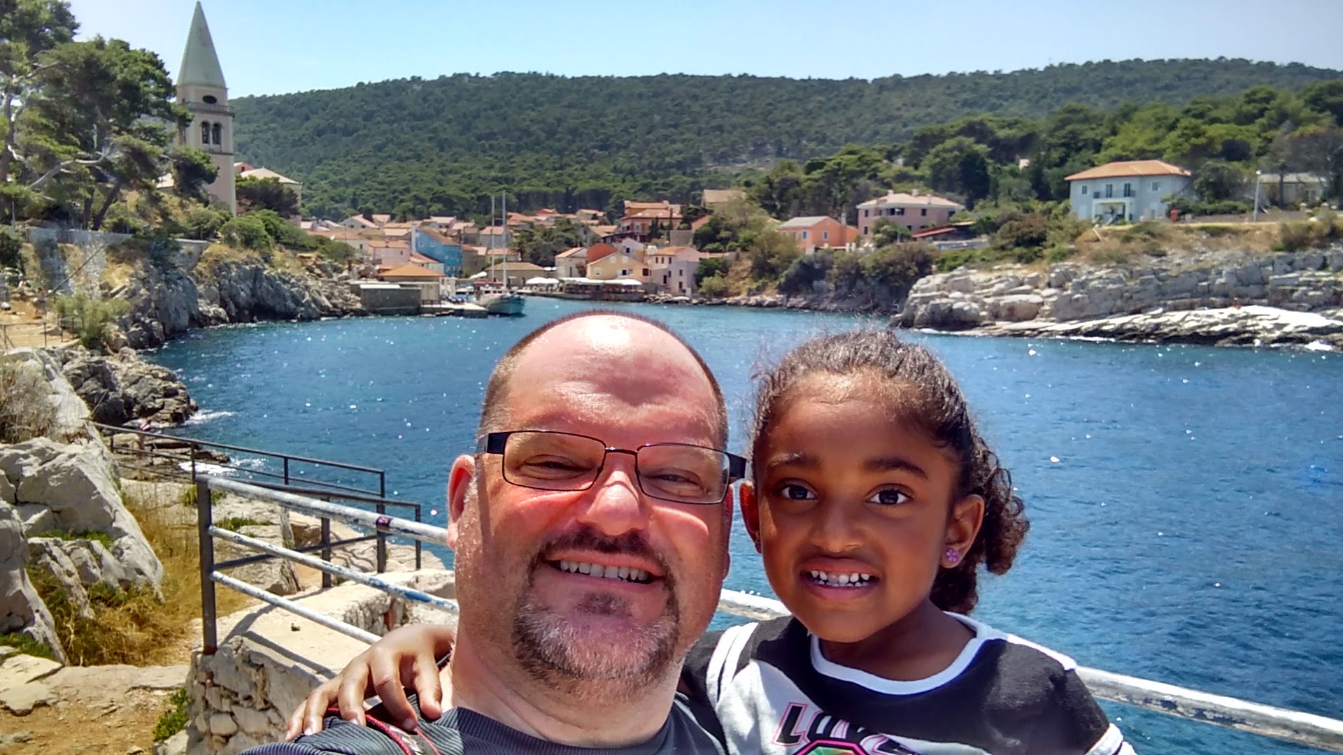 Tony and daughter at the Croatian coast