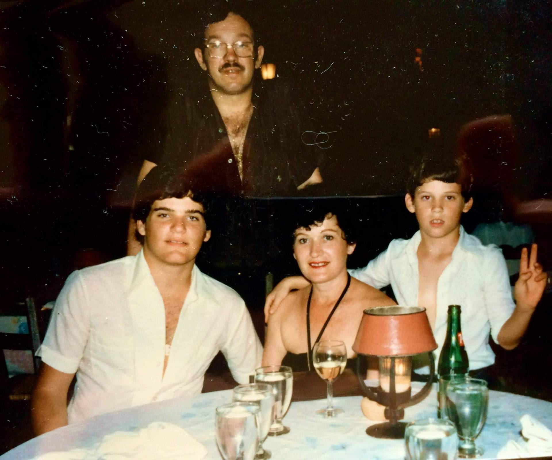 Vintage family dinner on a cruise