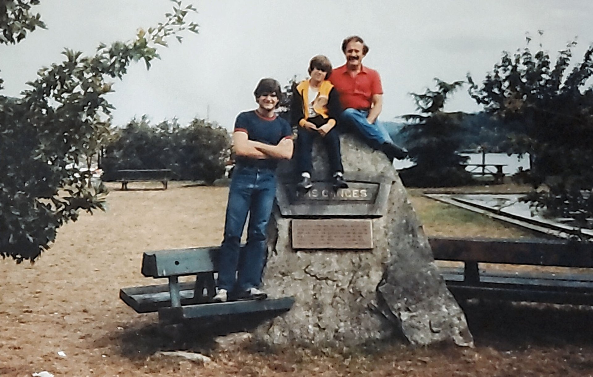 Vintage family photo at the park