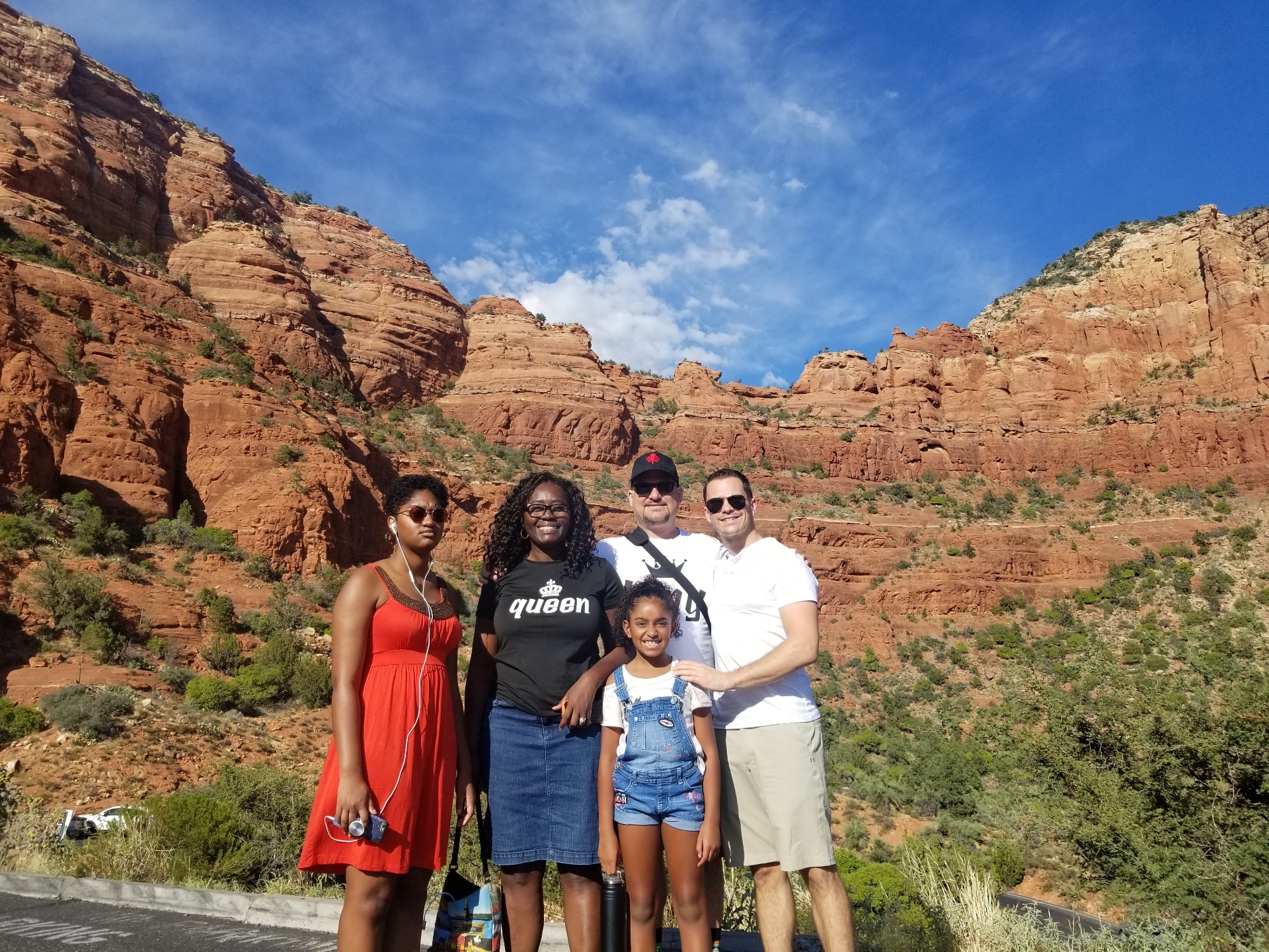 Family photo at the red rocks of Sedona