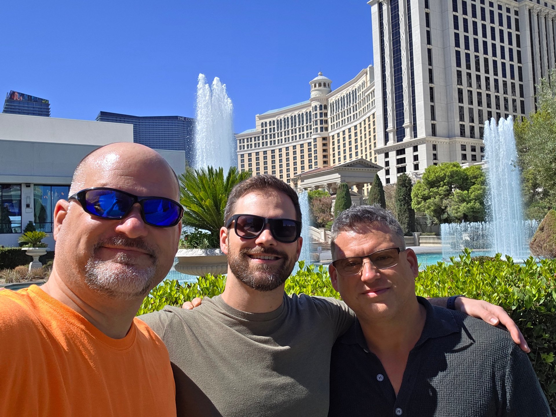 Friends at the Bellagio Fountains in Las Vegas
