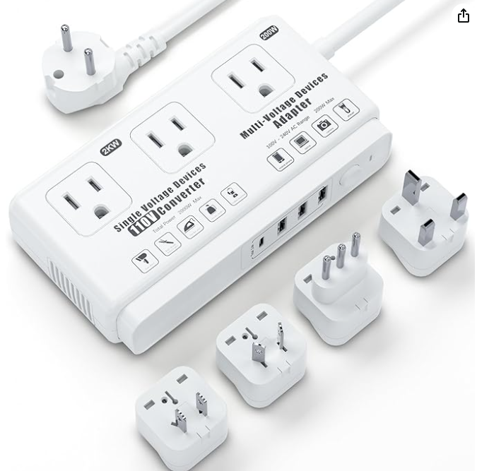 Travel voltage converter 220v to 110v — best voltage converter for Europe travel